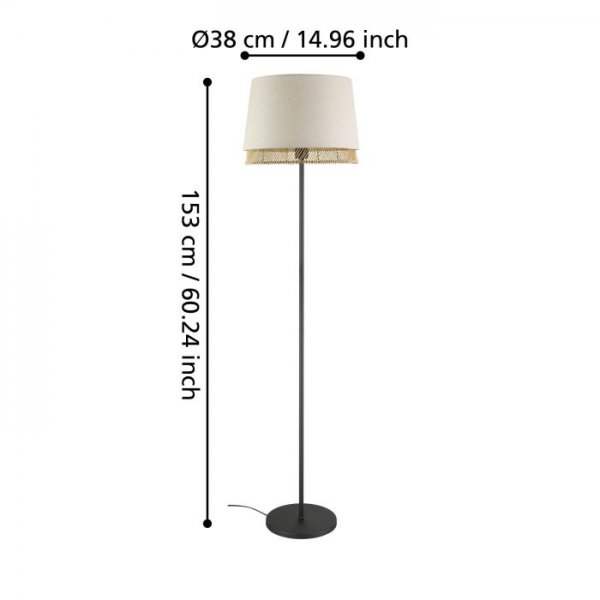 Tabley Golvlampa Svart/Beige