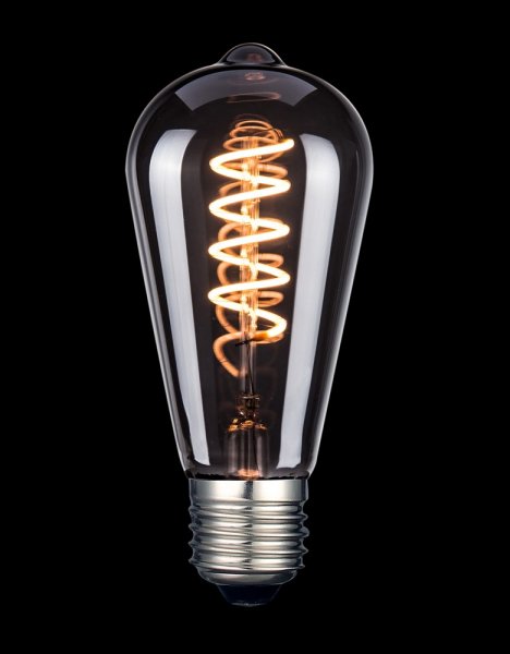 LED Lampa, Svart glas Navigation E27, 3-steg, Minnesfunktion