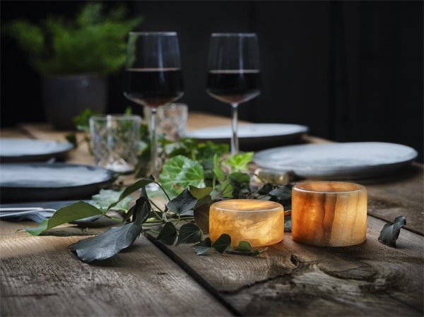 Marble S Bordsljus Äkta polerad marmor