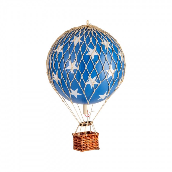Luftballong Travels Light, Blue Stars. 18 cm