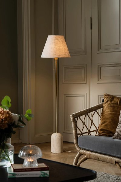 Gino 37 Golvlampa Beige travertin