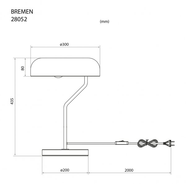 BREMEN Bordslampa Svart/Matt Mässing