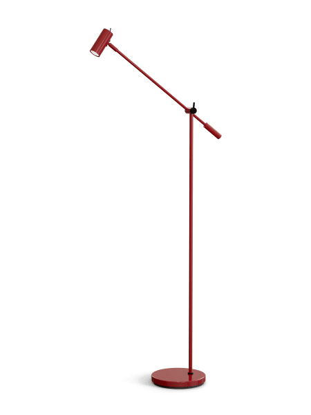 Cato Golvlampa blank rubinröd/mattsvart