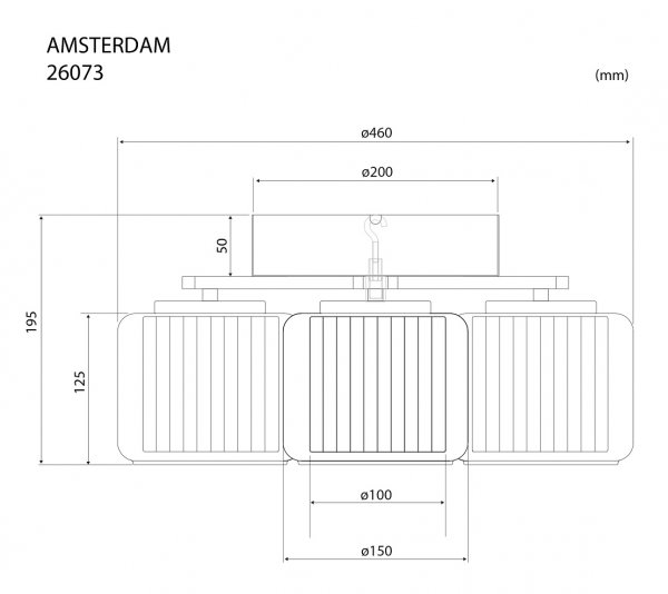 AMSTERDAM 3:a Plafond Brun