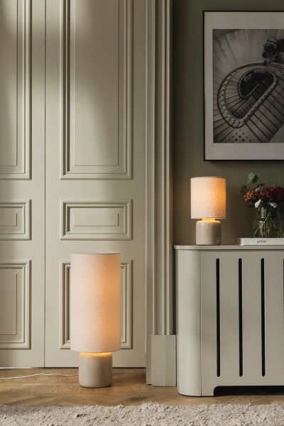 Florian 30 Golvlampa Vit bouclé/Beige
