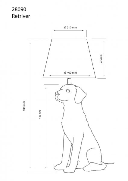 RETRIVER Bordslampa Svart med naturvit skärm
