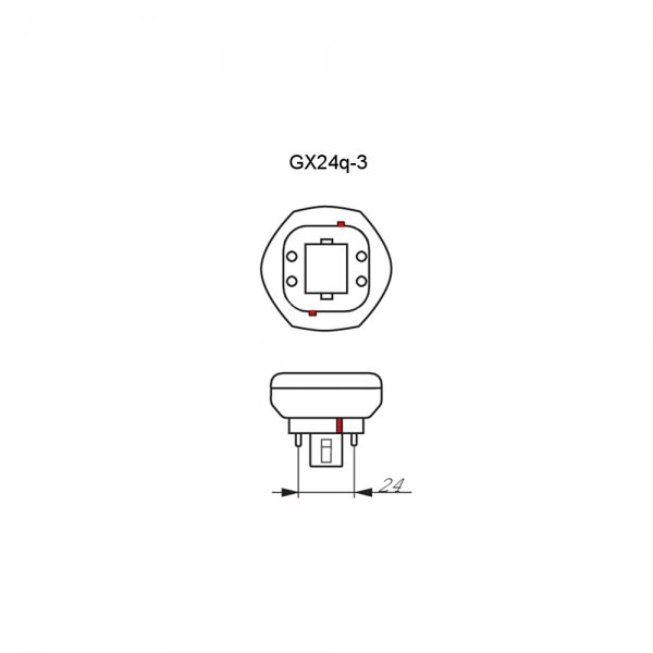 PLT/E kompaktlysrör 4-pin GX24q-3 26W 827