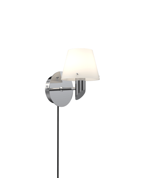 Gil Vägglampa krom/opal glas