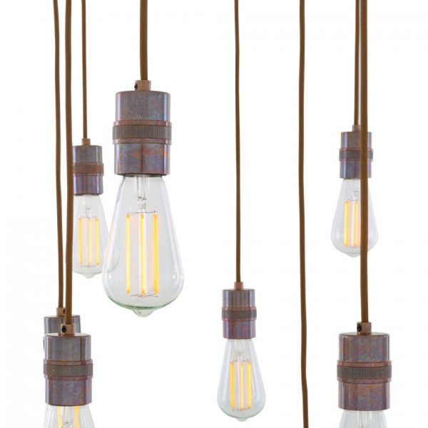 Sela Twelve-Arm Chandelier, Antique Brass 