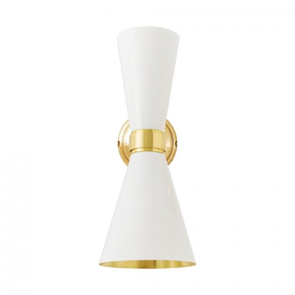 Vägglampa Cairo, White/Brass