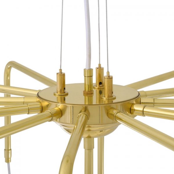 Sela Twelve-Arm Chandelier, Polished Brass 
