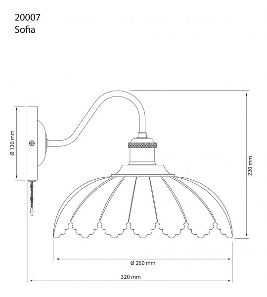 SOFIA Vägglampa Antik/Vit