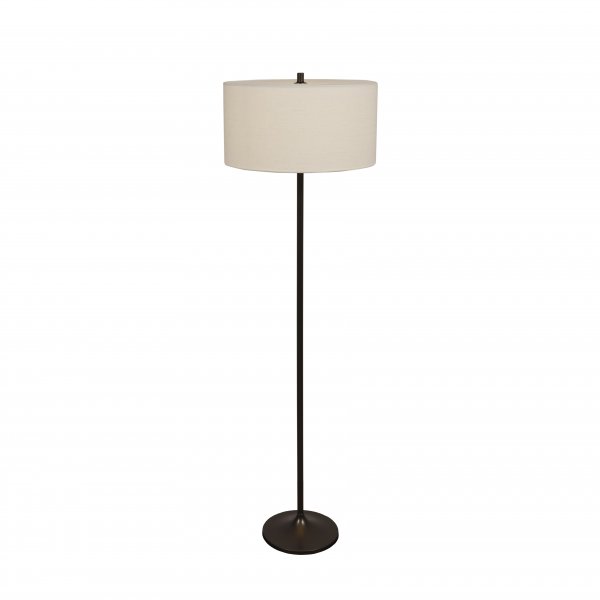 Golvlampa Soft Ø44 linne vit/metallic bronze