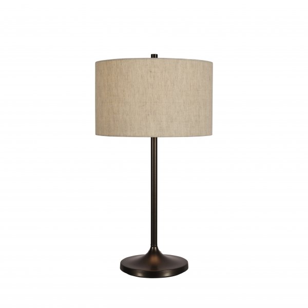 Bordslampa Soft Ø34 linne natur/metallic bronze