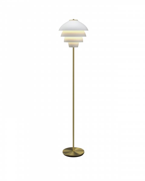 Valencia Golvlampa mattvit/mässing