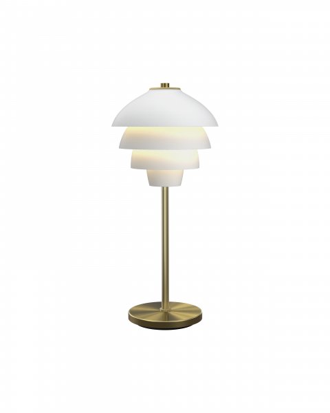 Valencia Bordslampa mattvit/mässing